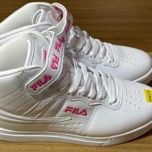 Tenis fila blanco/letras rosas bota $999 373